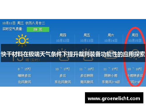快干材料在极端天气条件下提升裁判装备功能性的应用探索